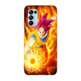 Husa compatibila cu Oppo A74 5G model Super Saiyan God Goku, Silicon, TPU, Viceversa, Transparent, Carcasa