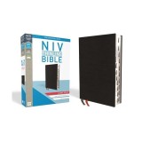 NIV, Thinline Bible, Large Print, Bonded Leather, Black, Indexed, Red Letter Edition