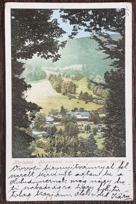 (255) CARTE POSTALA AUSTROUNGARIA - KARLSBAD (KARLOVY VARY, CEHIA) - KAISERPARK foto