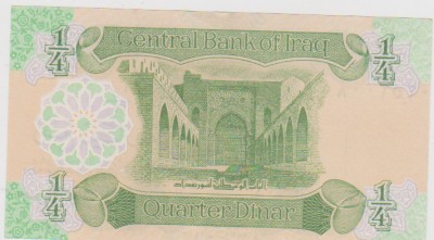 1/4 DINARI IRAK /UNC foto