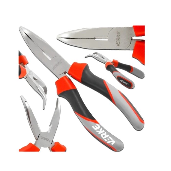Cleste cu varf lung si curbat, maner izolat, lungime 160 mm, Verke
