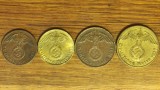Cumpara ieftin Germania nazista - set de colectie istoric- 1 2 5 10 Pfennig / Reichspfennig 1937 1938 1939 - frumoase - cele mai cautate piese