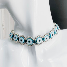 Colier la baza gatului choker Evil Eye