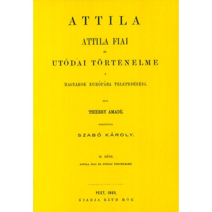 Attila. Attila fiai &eacute;s ut&oacute;dai t&ouml;rt&eacute;nelme a magyarok Eur&oacute;p&aacute;ba teleped&eacute;s&eacute;ig II. - Thierry Amad&eacute;