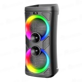 Boxa portabila cu doua difuzoare, 30W, microfon, lumini RGB, acumulator, MP3,