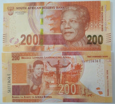Bancnota Africa de Sud 200 Rand 2018 - PNew UNC ( SERIE NOUA - centenar Mandela) foto