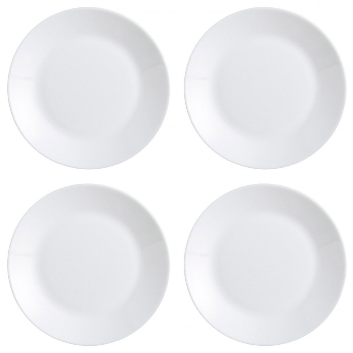 Set farfurii 4 piese din Opal, Albe, diametru 25 cm
