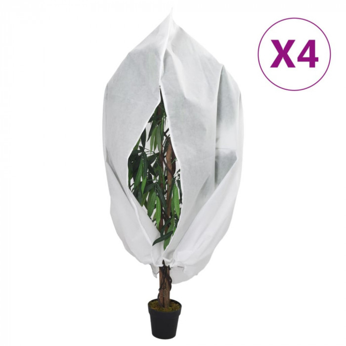 vidaXL Huse de plante din fleece cu fermoar 4 buc. 70 g/m&sup2; 2,36x2 m