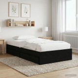 Cumpara ieftin Cadru de pat cu depozitare cu sertar Stejar Negru 80 x 200 cm