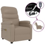 vidaXL Fotoliu de masaj rabatabil electric, cappuccino piele ecologică