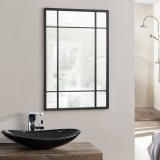 Oglinda de perete, en.casa, Colobraro, 90 x 60 cm, mdf, negru mat, dreptunghiulara HausGarden Leisure