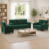 Cumpara ieftin Set de canapea 3 pcs Verde inchis Catifea