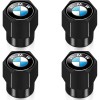 Set 4 capacele pentru ventil auto din aluminiu, General Store, Hexagon, BMW, Negru