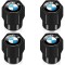 Set 4 capacele pentru ventil auto din aluminiu, General Store, Hexagon, BMW, Negru