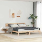 Cumpara ieftin Cadru de pat cu headboard Maro Lemn masiv de pin