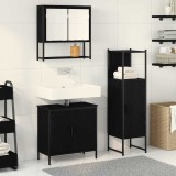 VidaXL Set de mobilier pentru baie 3 pcs Negru 33 x 33 x 102.5 cm