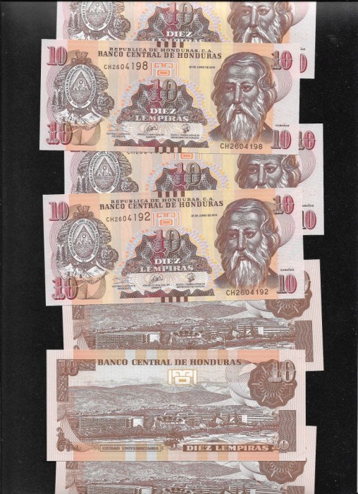 Honduras 10 lempiras 2019 unc pret pe bucata