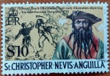Colonie-Britanica-St. CRISTOPFER-NEW ANGUILA-1974-val mare de 10$ din seria Pirati (cat Yvert=25e)-STAMPIL-VEZI SCAN