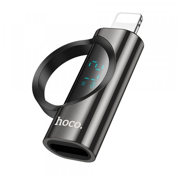 Adaptor Date si Incarcare USB-C - Lightning HOCO UA32B Display, Negru
