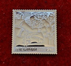 ✅ Gambia 2005, Papa Ioan Paul II, timbru din argint/embosat, Mi. 5554/6 Euro,MNH