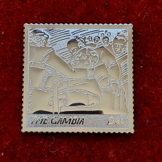 Gambia 2005, Papa Ioan Paul II, timbru din argint/embosat, Mi. 5554/6 Euro,MNH