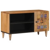 vidaXL Cabinet TV cu ușă natural 80 x 31,5 x 46 cm Lemn de mango solid 4018275