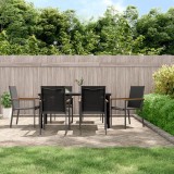 VidaXL Set mobilier de grădină, 7 piese, negru, textilenă și oțel