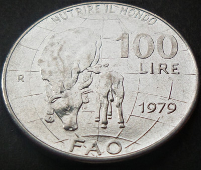 Moneda FAO COMEMORATIVA 100 LIRE - ITALIA, anul 1979 *cod 1827 foto