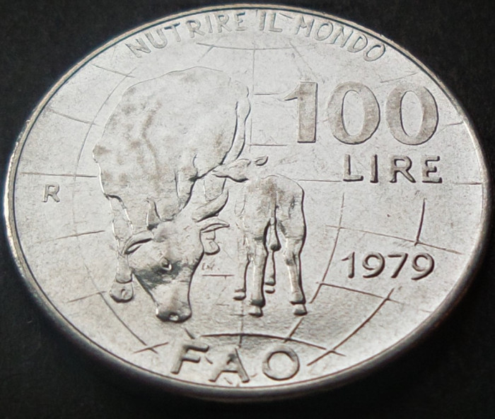 Moneda FAO COMEMORATIVA 100 LIRE - ITALIA, anul 1979 *cod 1827