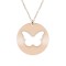 Papilio - Colier personalizat cu fluturas decupat din argint 925 placat cu aur roz- Banut