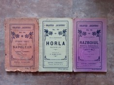 Lot de 3 carti, COLECTIA BIBLIOTECA LUCEAFARUL , EDITII DE INCEPUT DE SECOL XX , Nr. 16, 70, 76