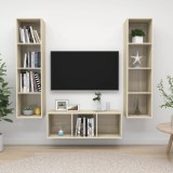 vidaXL Set dulap TV, 3 piese, stejar Sonoma, PAL