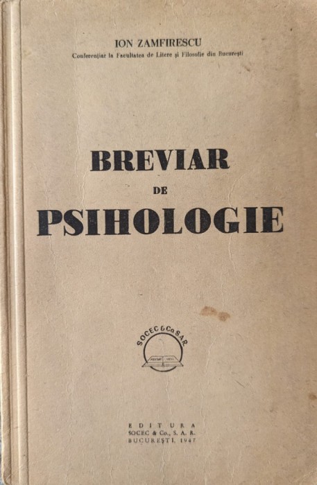 Breviar De Psihologie - Ion Zamfirescu , G313