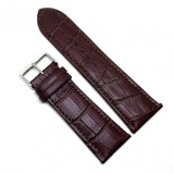 Cumpara ieftin Curea Ceas Piele Naturala Maro 26mm 28mm 30mm Textura Crocodil Time Veranda Catarama Argintie Antialergenica