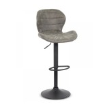 Scaun de bar ABS 144, piele ecologica, suport picioare, ergonomic, inaltime reglabila, 100 kg, gri