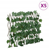 Spalier frunze struguri false extensibil 5 buc verde 190x60 cm GartenMobel Dekor, vidaXL