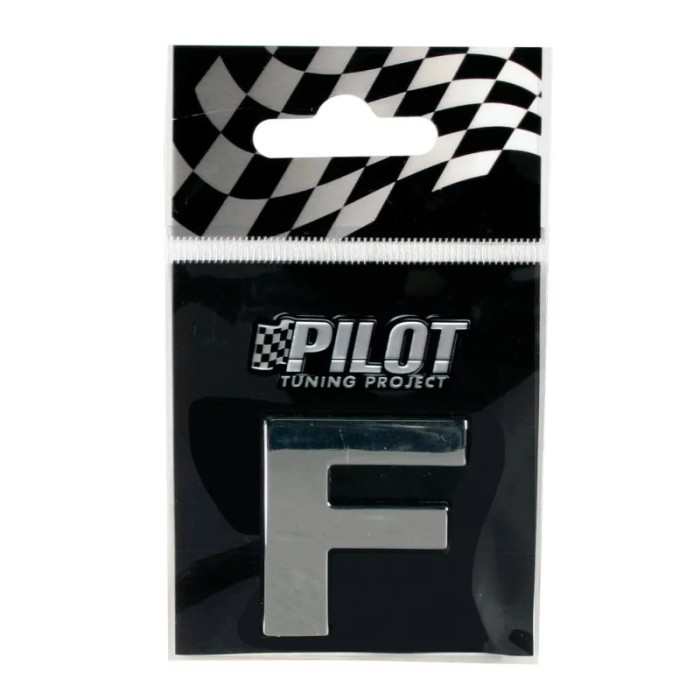 Autocolant 3D crom Type-3 (28mm) litera - F Garage AutoRide