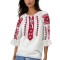 Bluza dama tip ie R256 alb fildes/verde , marimea 2XL