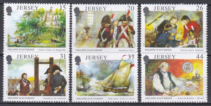 Jersey 1991 - A 175-a aniversare a morții lui Philip d&#039;Auvergne - Vice-Admiral, MNH