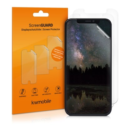Set 3 Folii de protectie pentru Apple iPhone 12 / iPhone 12 Pro, kwmobile, Fata, Transparenta, 53817.1 foto
