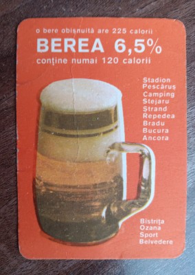 C9 8 - 1982 - Calendar de buzunar - reclama transport bere foto