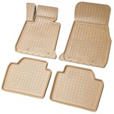 Set de 4 covorase bej cauciuc 3D stil tavita premium pentru BMW Seria 3 F30, F31, F35 2011-2019, Recambo