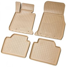Set de 4 covorase bej cauciuc 3D stil tavita premium pentru BMW Seria 3 F30, F31, F35 2011-2019