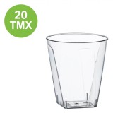 Set 20 Pahare Shot, Bază Pătrată, Plastic Transparent, Capacitate 60 ml, Reutilizabile, Oem