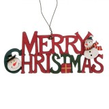 Ornament Crăciun, Vintage, Lemn, Merry Christmas, 13x5.5cm, Multicolor, Oem