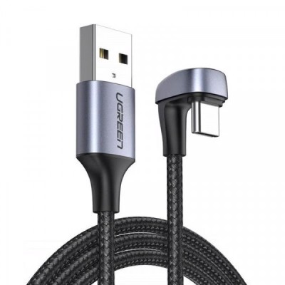 Cablu Date si Incarcare USB-A - USB-C UGREEN US311 Angled, 18W, 1m, Gri foto