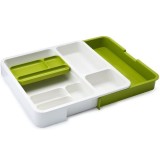 Organizator pentru sertar birou, reglabil 29-48 cm, Alb/Verde, General