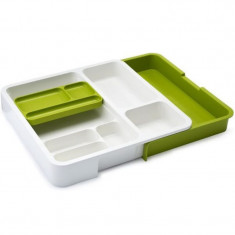 Organizator pentru sertar birou, reglabil 29-48 cm, Alb/Verde