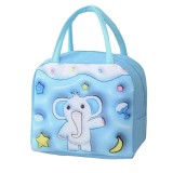 Geant&Auml; frigorific&Auml;, flippy, cu desene animate 3d, portabil&Auml; pentru copii, de pr&Atilde;&cent;nz, din p&Atilde;&cent;nz&Auml; oxford, 23x13x19 cm, model elefantel, albastru
