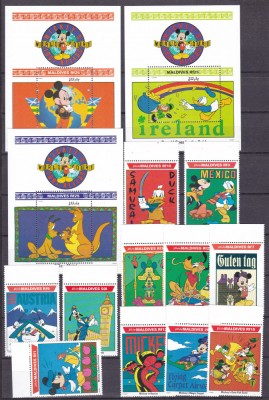Maldive 1992 Disney MI 1659-1669 + 3 bl. 217-219 MNH foto